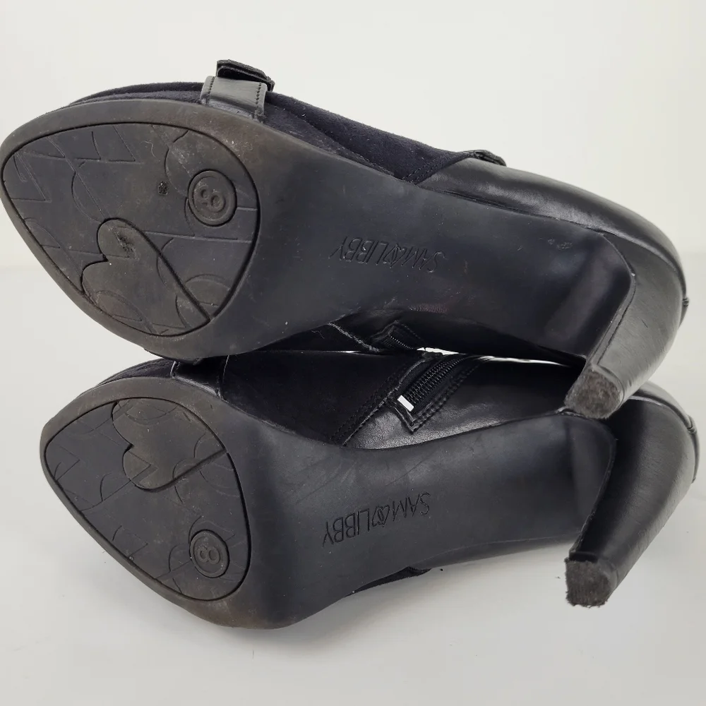 Sam & Libby Black‎ Heeled Booties Size 8